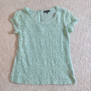 Mint Green Lace Tshirt - Small